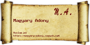 Magyary Adony névjegykártya